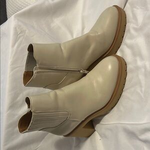 Elegant Cream Ankle Boots